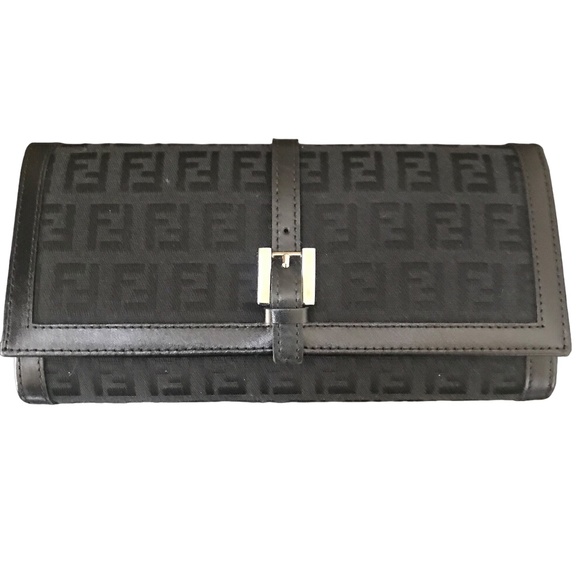 Authentic Fendi Zucca Black Wallet NWOT - Picture 1 of 11